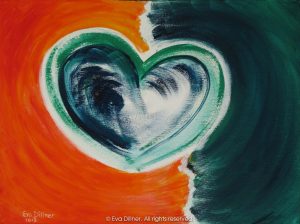 Healing Heart C374 40x30cm ©2015 Eva Dillner. Akryl på duk. 2700 kr inkl moms