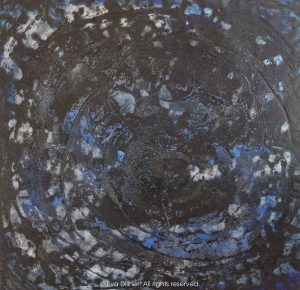 Blue Rose D429 130x125cm ©2016 Eva Dillner. Akryl på duk. 18600 kr inkl moms
