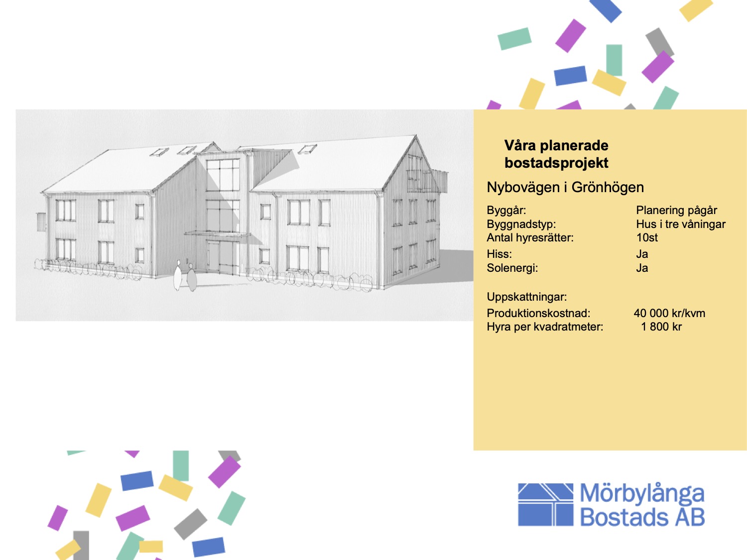 Tio lägenheter i tre plan, Nybovägen 14