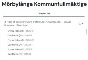 14. Fråga till socialnämndens ordförande Emma Halme (C) - Boende för seniorer i Grönhögen