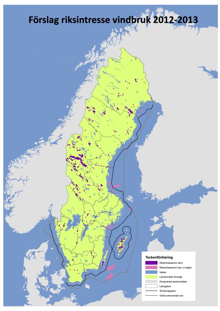 Förslag riksintresse vindbruk 2012-2013